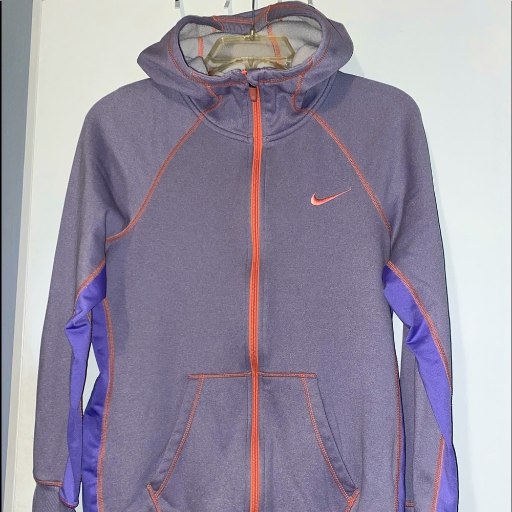 Nike therma-fit full zip hoodie purple pink woman’s M EUC